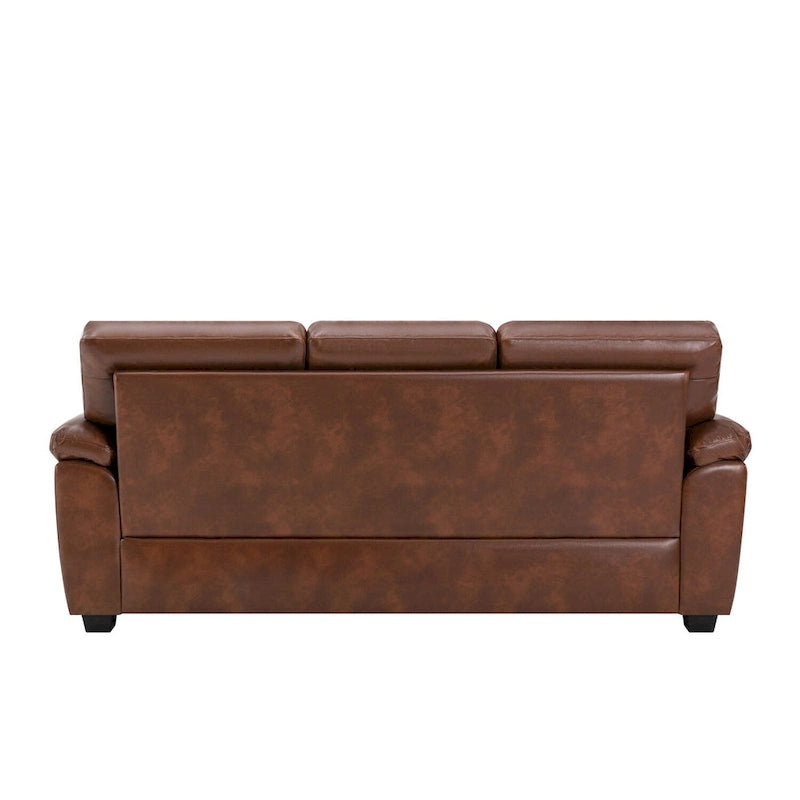 Ensemble de salon rembourré, 2 pièces, fauteuil et canapé en similicuir