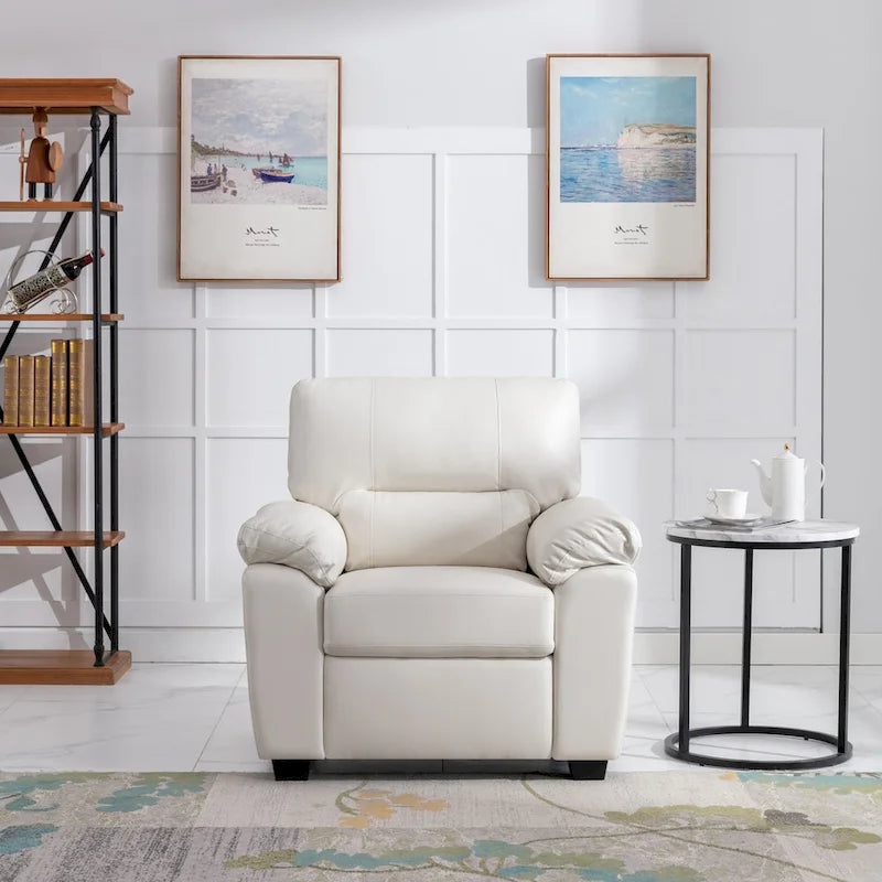 Ensemble de salon rembourré, 2 pièces, fauteuil et canapé en similicuir
