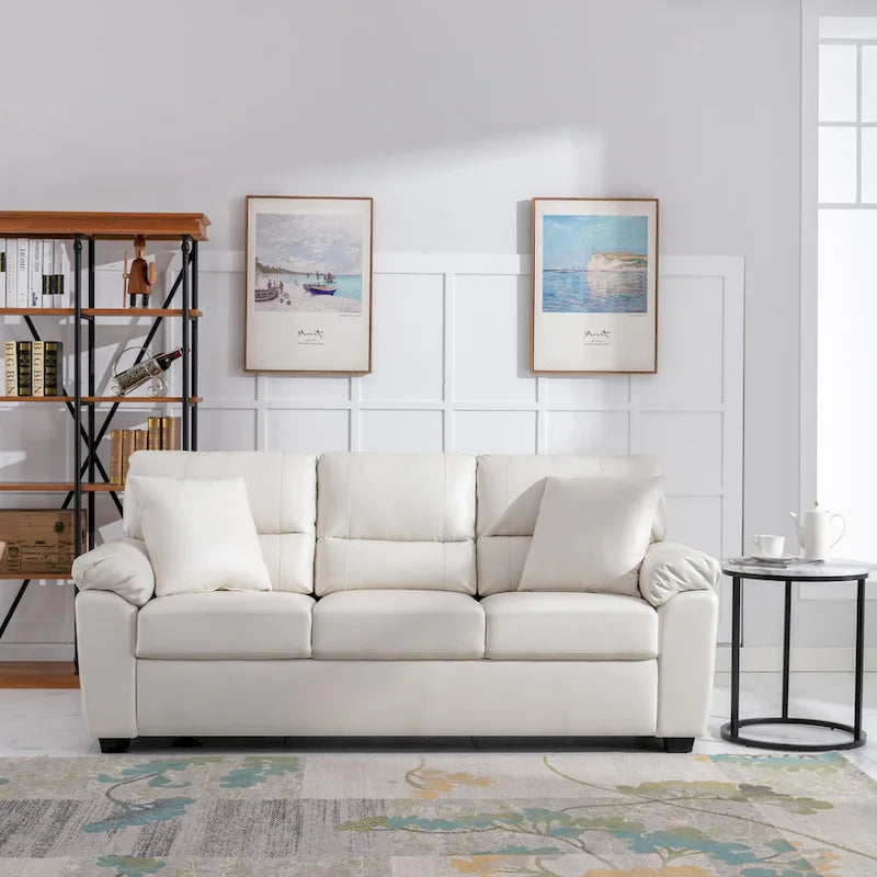 Ensemble de salon rembourré, 2 pièces, fauteuil et canapé en similicuir