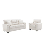 Ensemble de salon rembourré, 2 pièces, fauteuil et canapé en similicuir