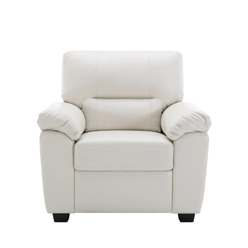 Ensemble de salon rembourré, 2 pièces, fauteuil et canapé en similicuir