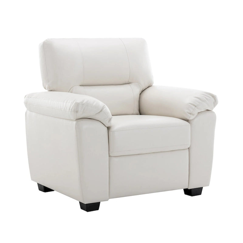 Ensemble de salon rembourré, 2 pièces, fauteuil et canapé en similicuir
