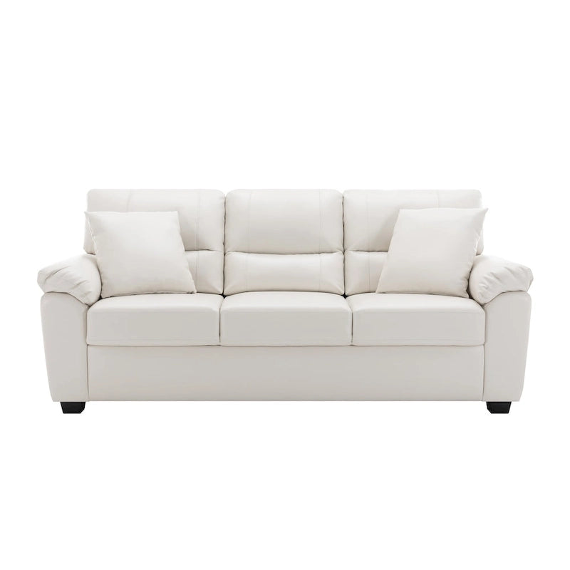 Ensemble de salon rembourré, 2 pièces, fauteuil et canapé en similicuir