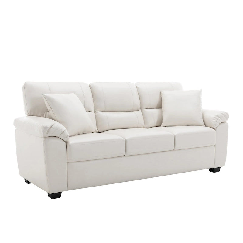 Ensemble de salon rembourré, 2 pièces, fauteuil et canapé en similicuir