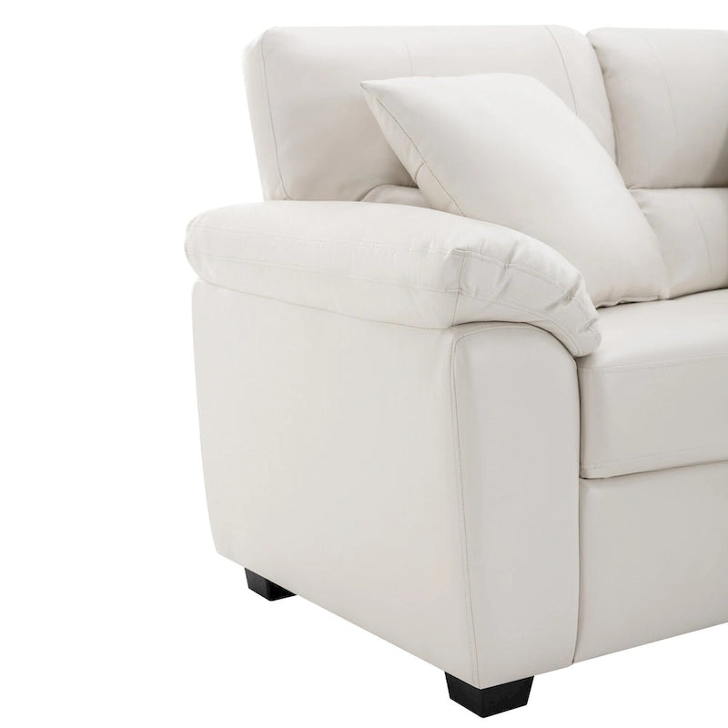 Ensemble de salon rembourré, 2 pièces, fauteuil et canapé en similicuir