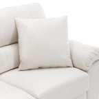 Ensemble de salon rembourré, 2 pièces, fauteuil et canapé en similicuir