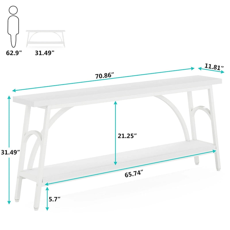 70.8Tables basses, tables consoles très longues à 2 niveaux pour l'entrée