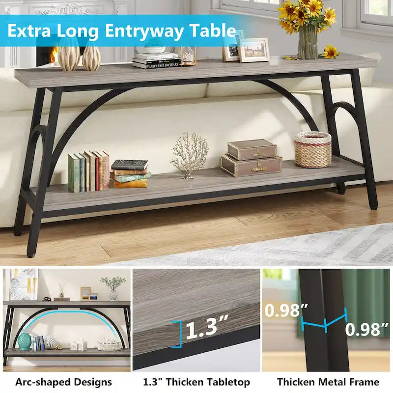 70.8Tables basses, tables consoles très longues à 2 niveaux pour l'entrée