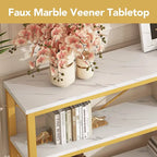 Console de 70,8 pouces, meuble TV à 3 niveaux, table de canapé