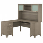Bureau d'angle en L Somerset 60W avec huche de rangement
