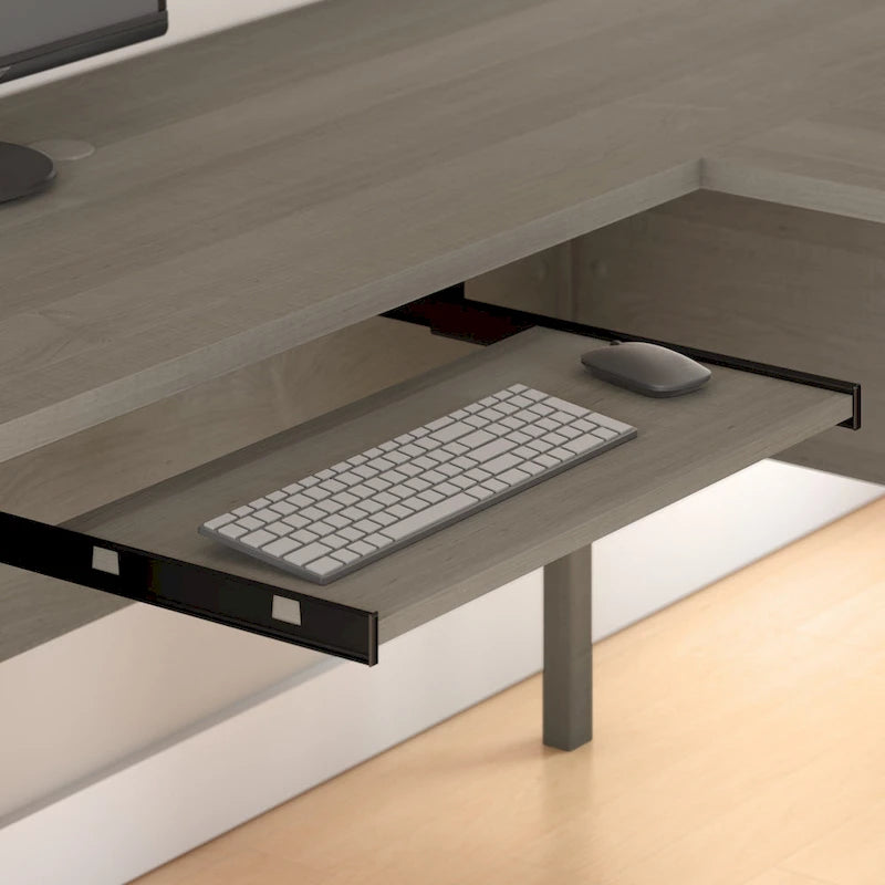 Bureau d'angle en L Somerset 60W avec huche de rangement
