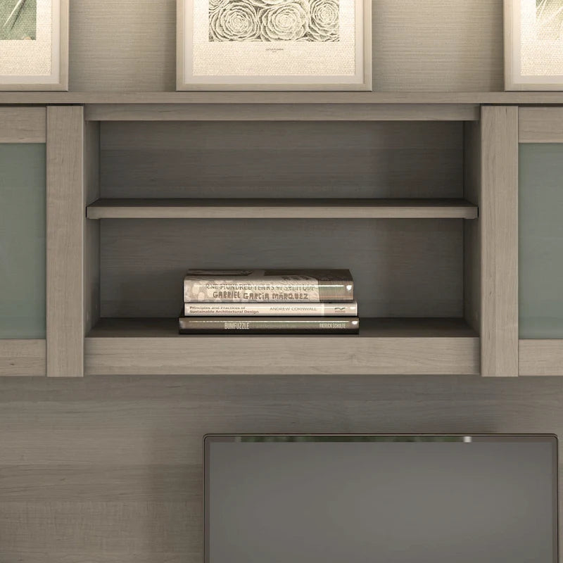 Bureau d'angle en L Somerset 60W avec huche de rangement