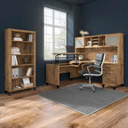 Bureau d'angle en L Somerset 60W avec huche de rangement