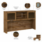 Bureau d'angle en L Somerset 60W avec huche de rangement