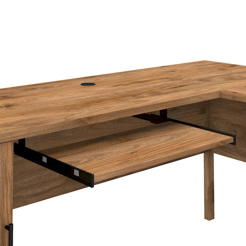 Bureau d'angle en L Somerset 60W avec huche de rangement