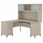 Bureau d'angle en L Somerset 60W avec huche de rangement