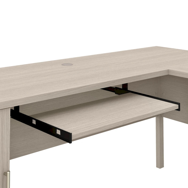 Bureau d'angle en L Somerset 60W avec huche de rangement