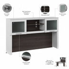 Bureau d'angle en L Somerset 60W avec huche de rangement
