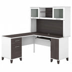 Bureau d'angle en L Somerset 60W avec huche de rangement