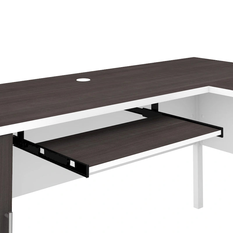 Bureau d'angle en L Somerset 60W avec huche de rangement