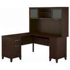 Bureau d'angle en L Somerset 60W avec huche de rangement