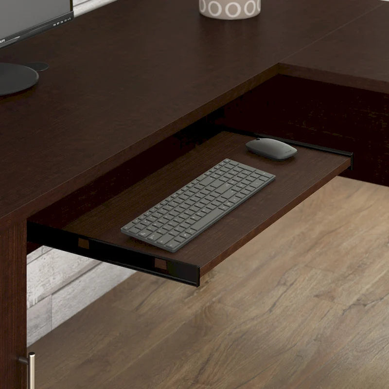 Bureau d'angle en L Somerset 60W avec huche de rangement