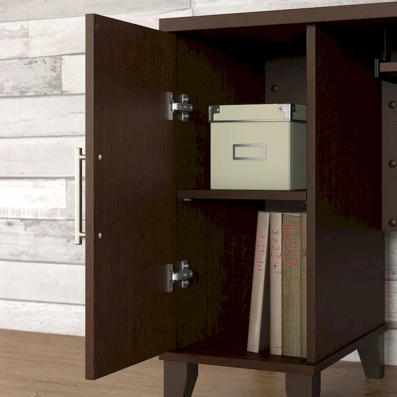 Bureau d'angle en L Somerset 60W avec huche de rangement