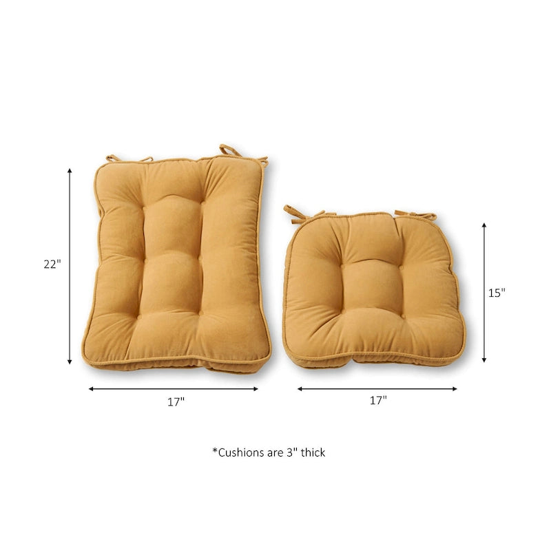 Lot de 2 coussins réversibles pour fauteuil à bascule Hyatt crème