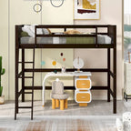 Lit mezzanine simple en bois massif Merax avec échelle