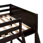 Lit mezzanine simple en bois massif Merax avec échelle