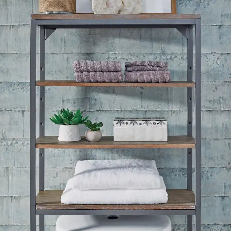 Meuble de Rangement Sur Pieds Barnside Gray avec Étagères Réglables - S.O.