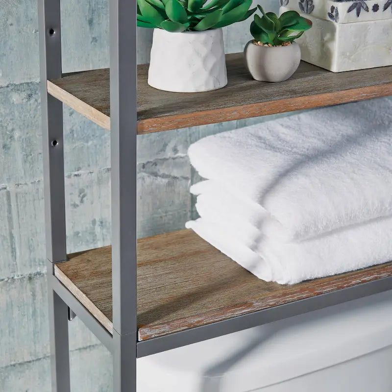 Meuble de Rangement Sur Pieds Barnside Gray avec Étagères Réglables - S.O.