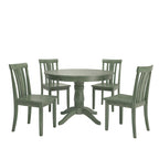 Ensemble de salle à manger 5 pièces Wilmington II avec base à piédestal ronde, vert sauge antique, par