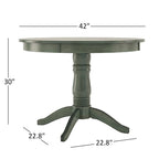 Ensemble de salle à manger 5 pièces Wilmington II avec base à piédestal ronde, vert sauge antique, par