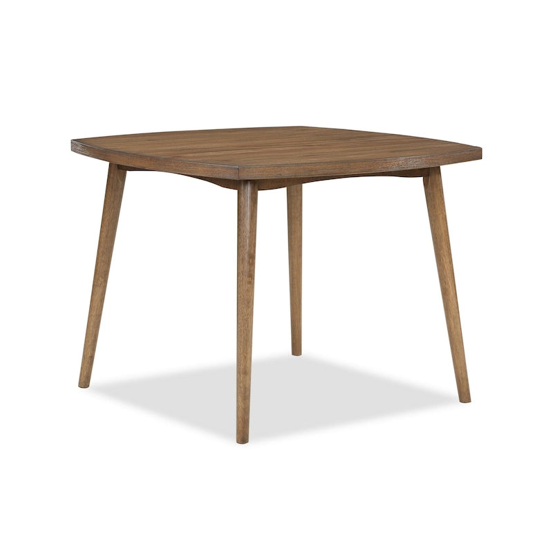 Table à manger Summit de 40 pouces, plateau carré, bords arrondis, cadre en bois, marron
