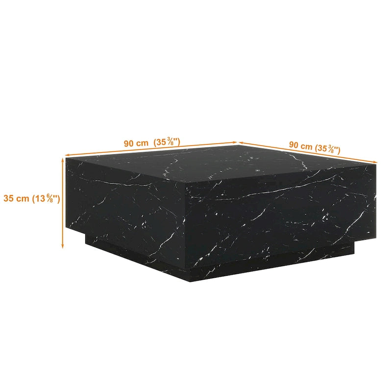 Table basse carrée imitation marbre