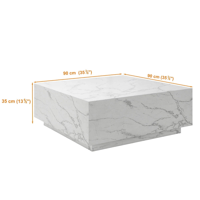 Table basse carrée imitation marbre