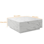 Table basse carrée imitation marbre