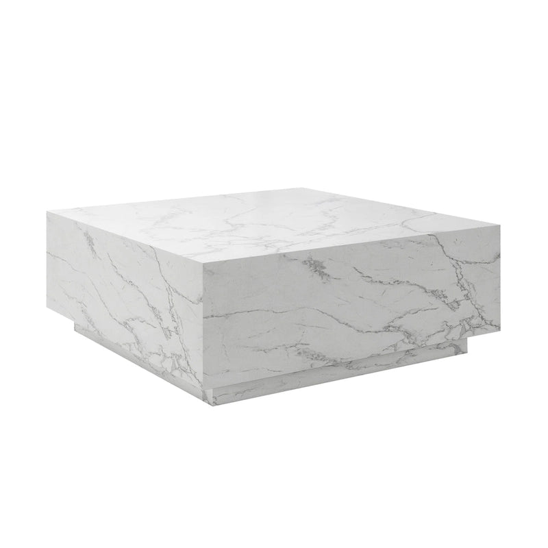 Table basse carrée imitation marbre