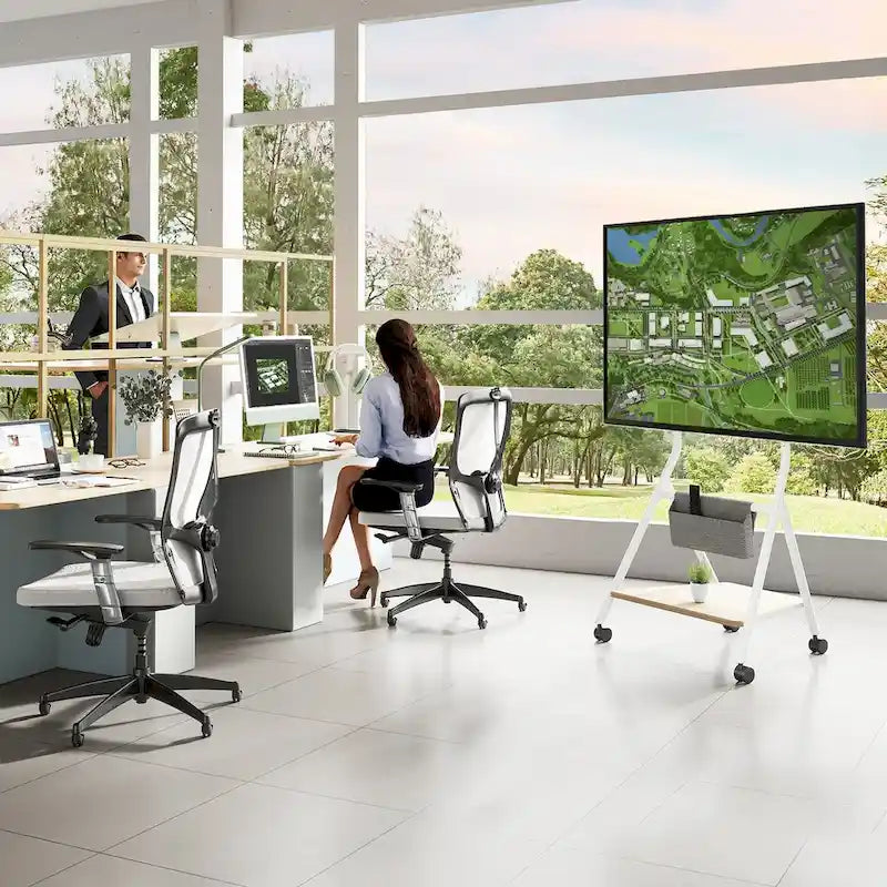 Meuble TV mobile pour bureau et salle de classe, support TV roulant avec roulettes pour téléviseurs de 45 à 88 pouces