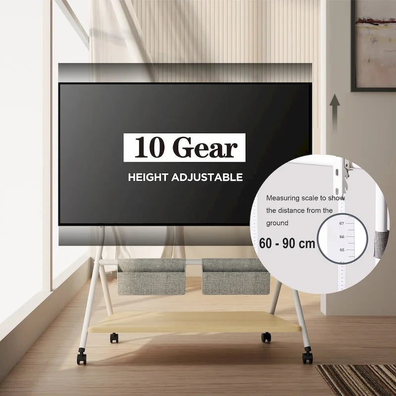 Meuble TV mobile pour bureau et salle de classe, support TV roulant avec roulettes pour téléviseurs de 45 à 88 pouces
