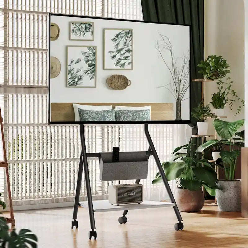 Meuble TV mobile pour bureau et salle de classe, support TV roulant avec roulettes pour téléviseurs de 45 à 88 pouces