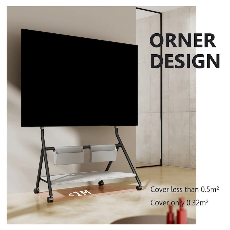 Meuble TV mobile pour bureau et salle de classe, support TV roulant avec roulettes pour téléviseurs de 45 à 88 pouces