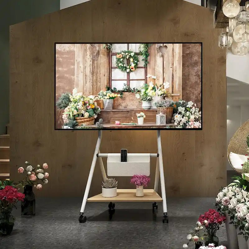 Meuble TV mobile pour bureau et salle de classe, support TV roulant avec roulettes pour téléviseurs de 45 à 88 pouces