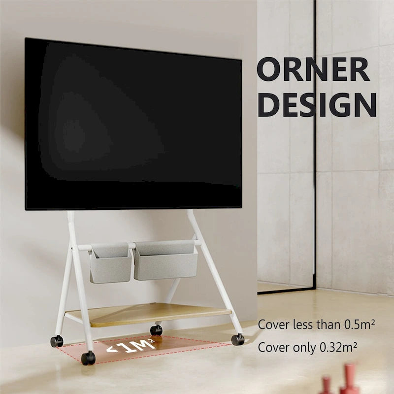 Meuble TV mobile pour bureau et salle de classe, support TV roulant avec roulettes pour téléviseurs de 45 à 88 pouces