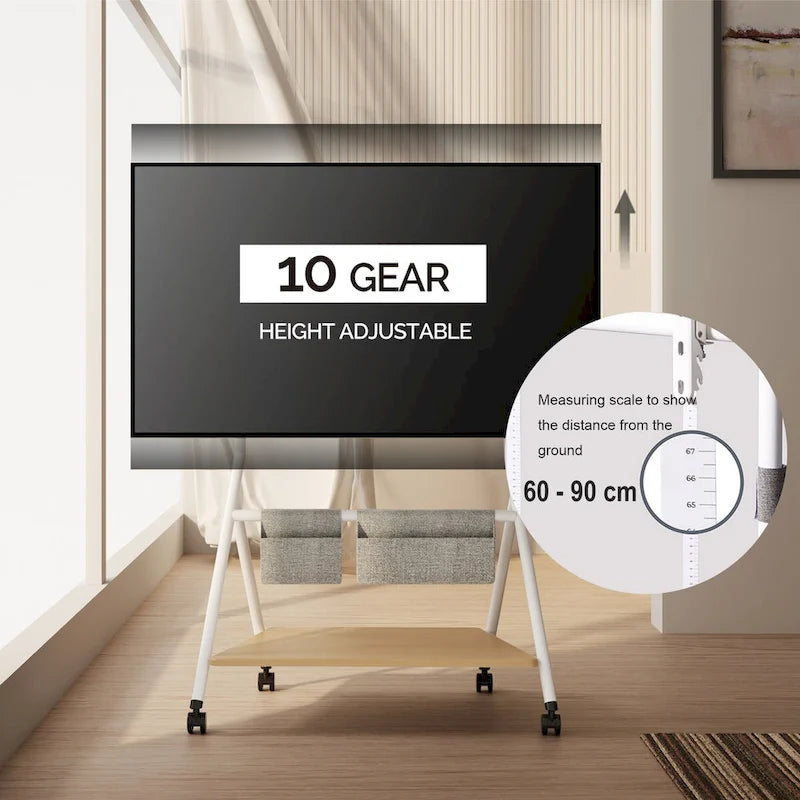 Meuble TV mobile pour bureau et salle de classe, support TV roulant avec roulettes pour téléviseurs de 45 à 88 pouces