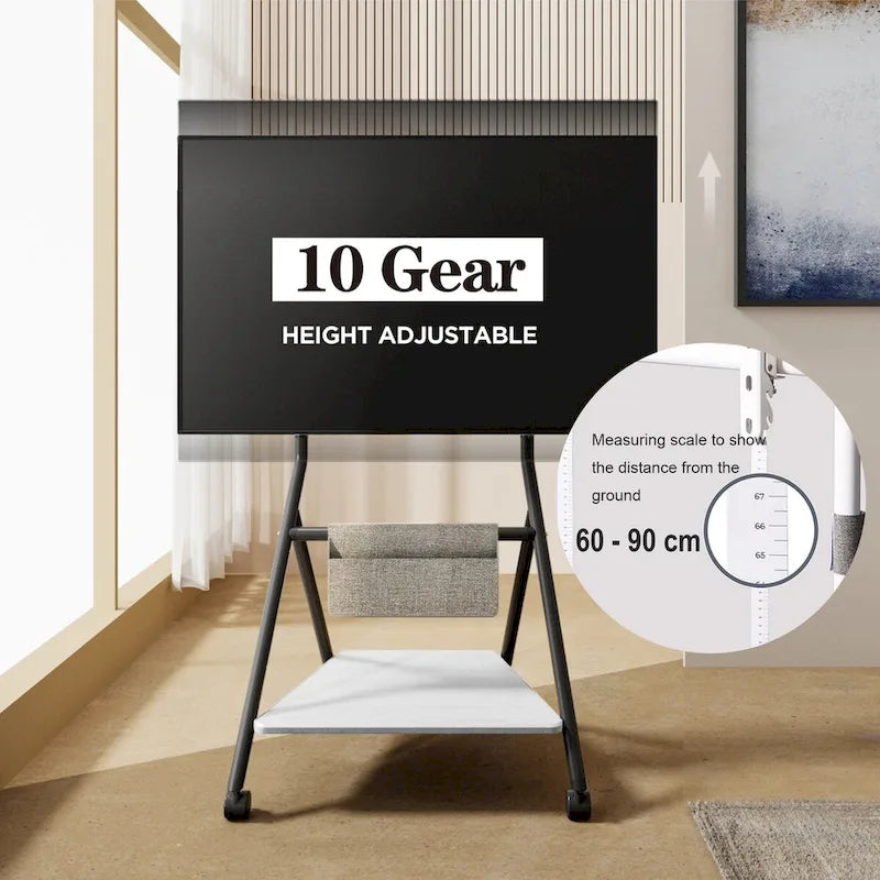 Meuble TV mobile pour bureau et salle de classe, support TV roulant avec roulettes pour téléviseurs de 45 à 88 pouces