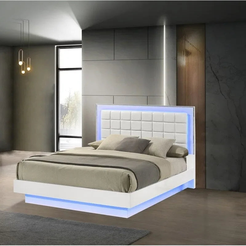 Chambre à coucher B750 laque blanche avec LED
