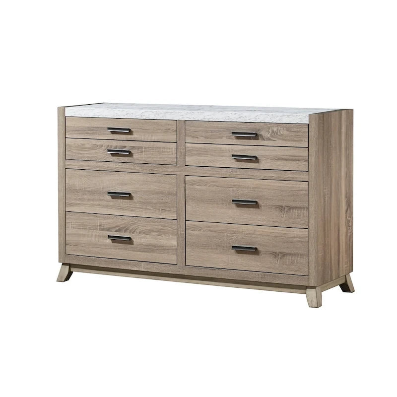 Ensemble de chambre à coucher Daemon 3 pièces en panneaux marron clair