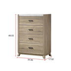 Ensemble de chambre à coucher Daemon 3 pièces en panneaux marron clair